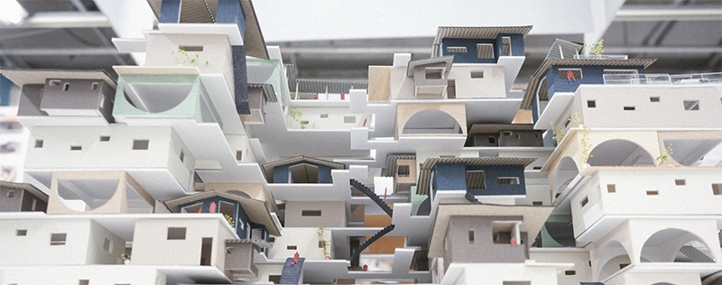 細かく作り込まれた建築模型